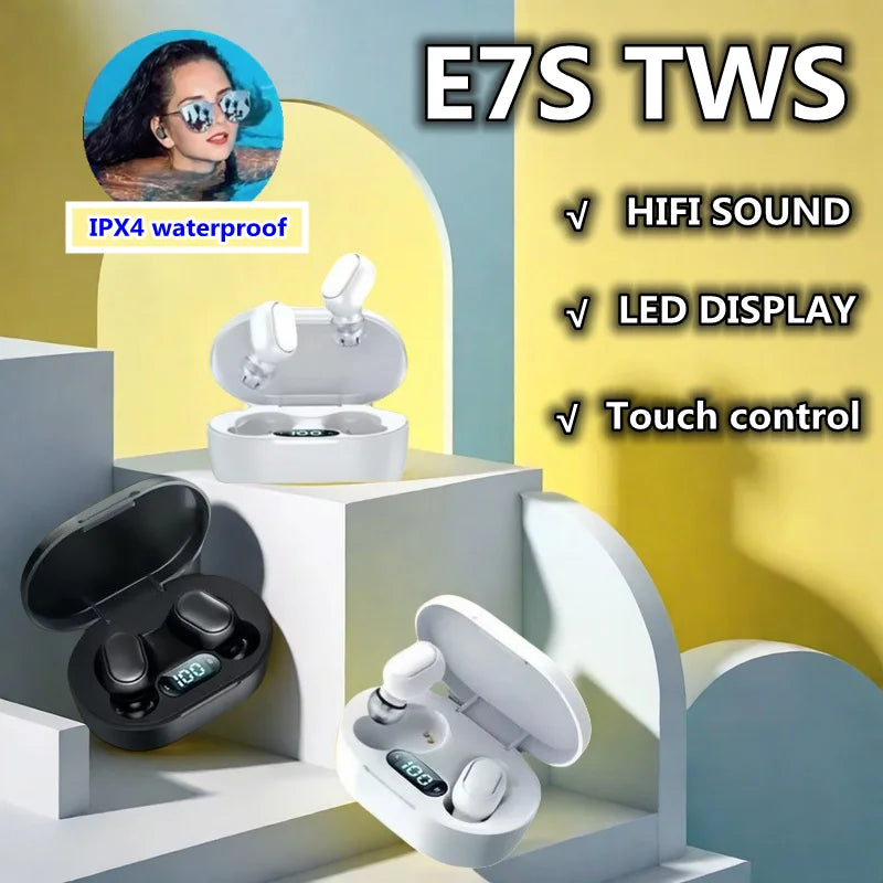 E7S TWS Earphone Bluetooth Headphones with Mic 9D Stereo Hifi Earbuds Wireless Headse Oasis Select