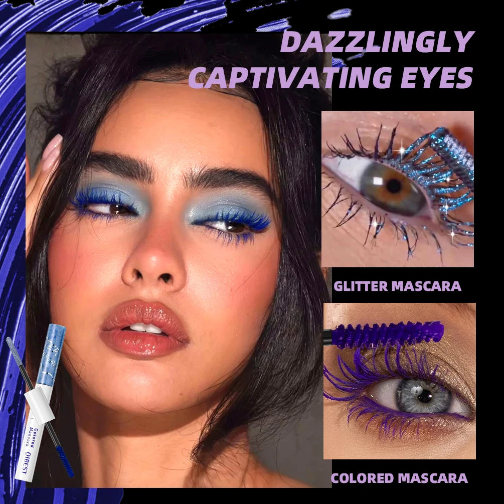 QiBest 2-in-1 Glitter & Color Mascara | Voluminous Lashes