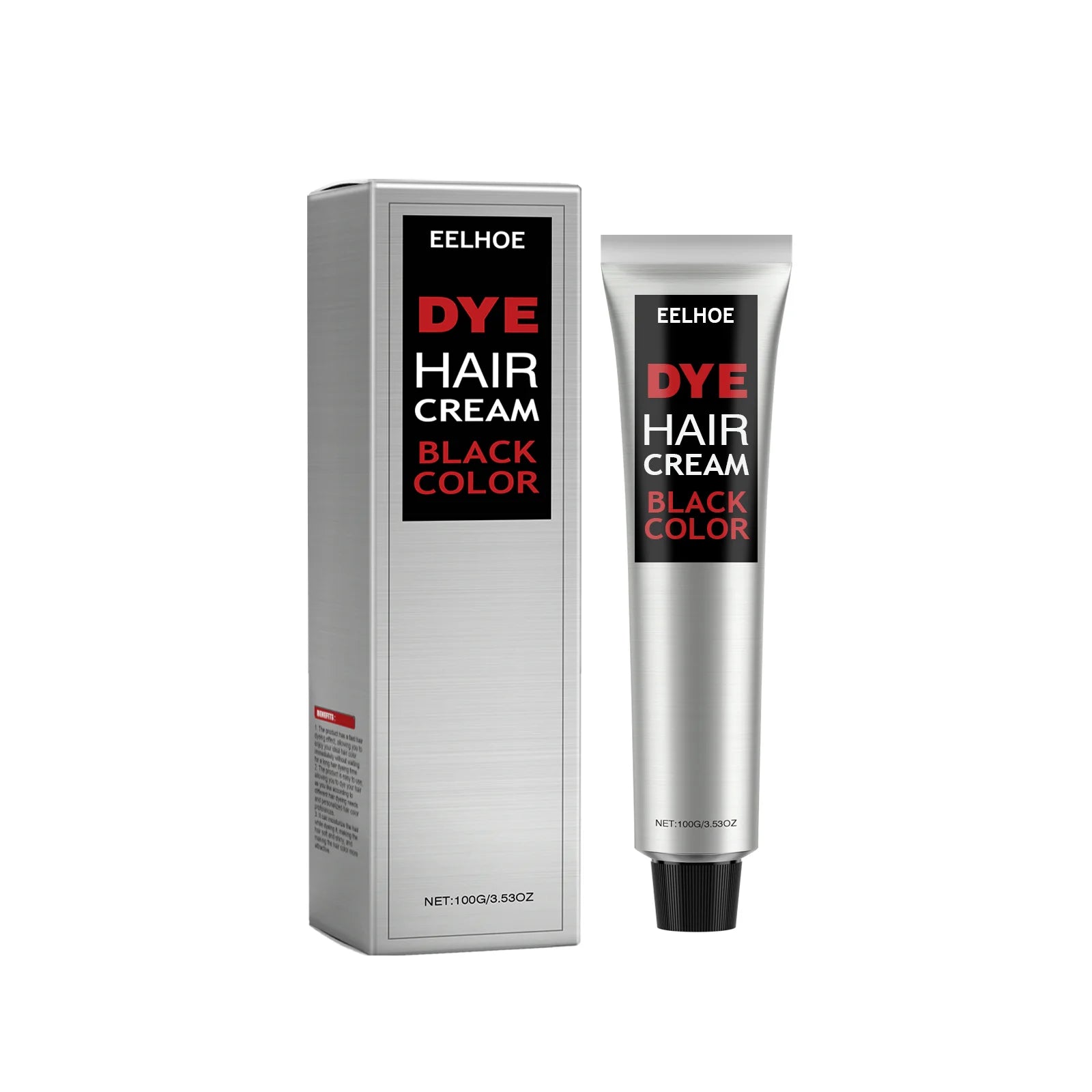 EELHOE Hair Dye Cream Smooth Silky Long Lasting Vibrant Color Nourishing Fashion Gentle Formula Protect Hair Coloring Cream 100g Oasis Select Black
