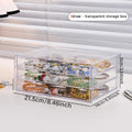 1pc desktop transparent stackable acrylic bead storage box drawer style bead bracelet hair accessory storage organizer Oasis Select 3draw - transparent