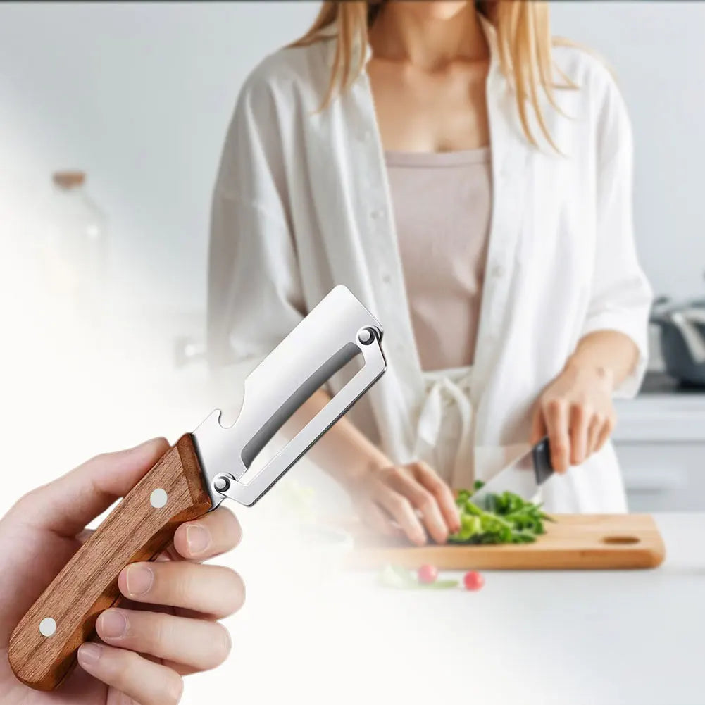 Stainless Steel Fruit & Vegetable Peeler – Wood Handle | Aihogard