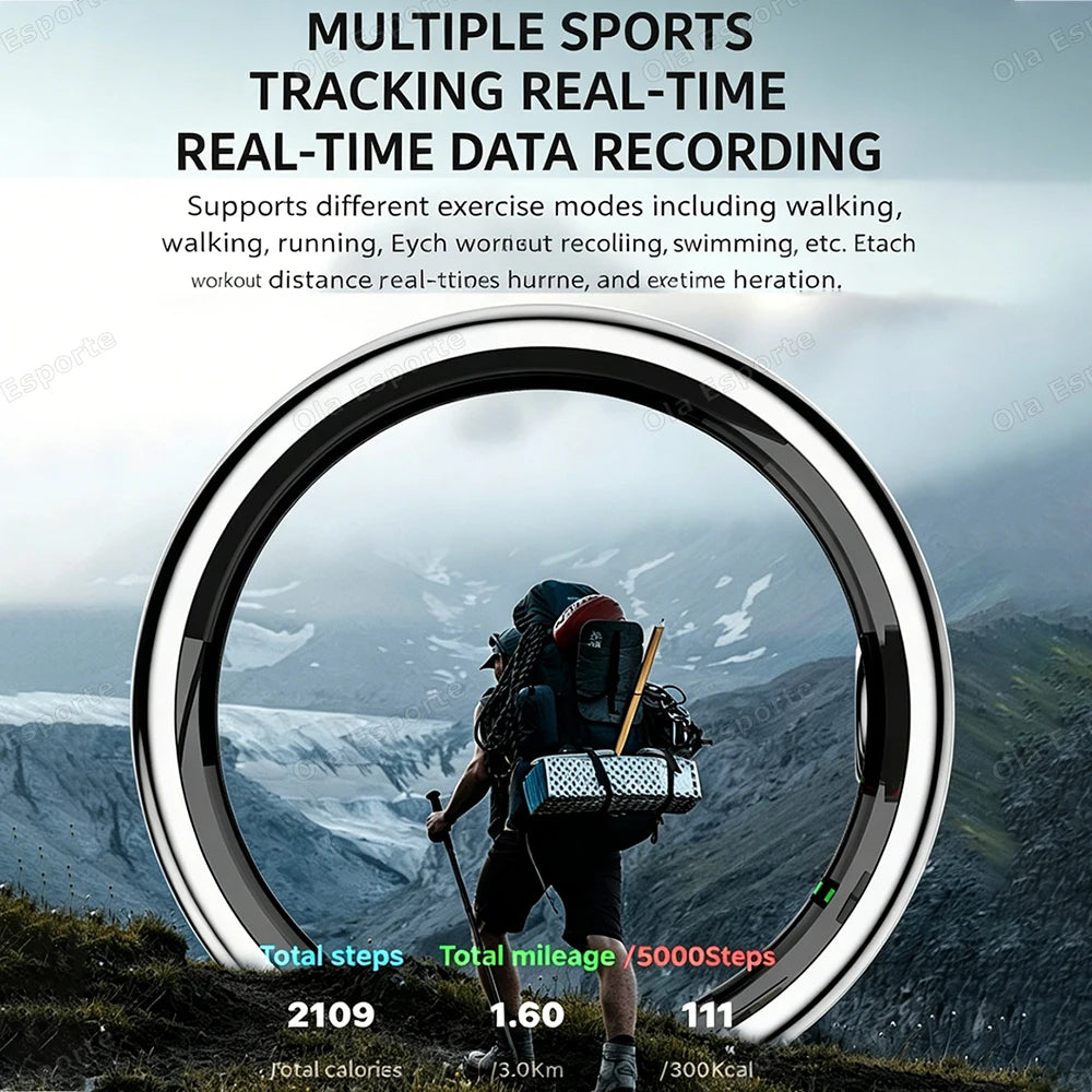 AI Smart Ring – Heart Rate, SpO₂ & Sleep Monitor | Waterproof