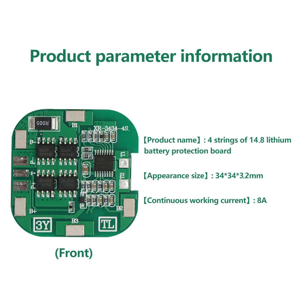 4S 14.8V 20A 18650 Li-ion Lithium Battery Charge Board BMS with Overcurrent Short Circuit Protection Same Port Connection Oasis Select