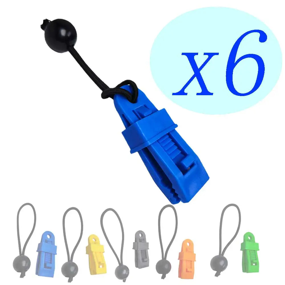 6pcs Tent Claws with Bungee Cord Balls Windproof Securing Alligator Clip Set for Tarps Canopy Sun Shade Beach Outdoor Camping Oasis Select
