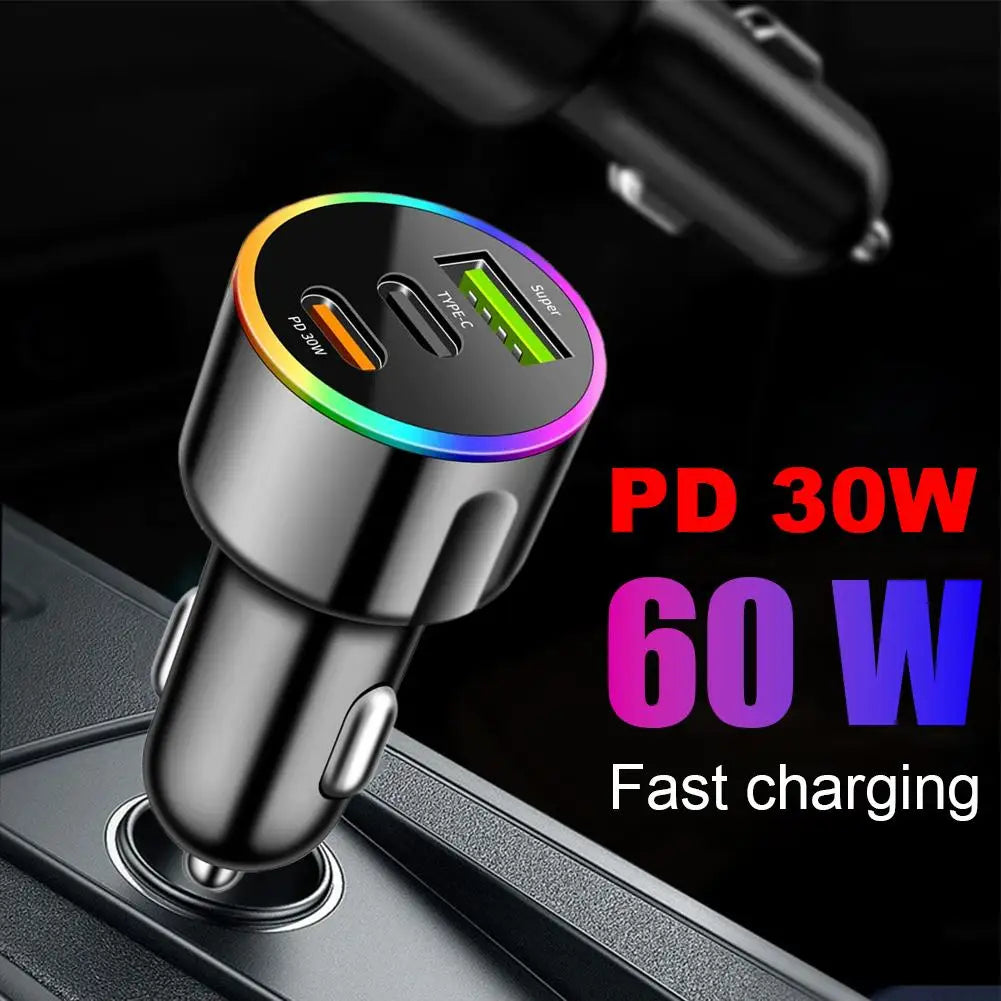PD Fast Charging Car Charger Type C USB Adapter Dual Port Car Phone Charger for Mobile Phones, Tablets Oasis Select Default Title
