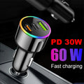 PD Fast Charging Car Charger Type C USB Adapter Dual Port Car Phone Charger for Mobile Phones, Tablets Oasis Select Default Title
