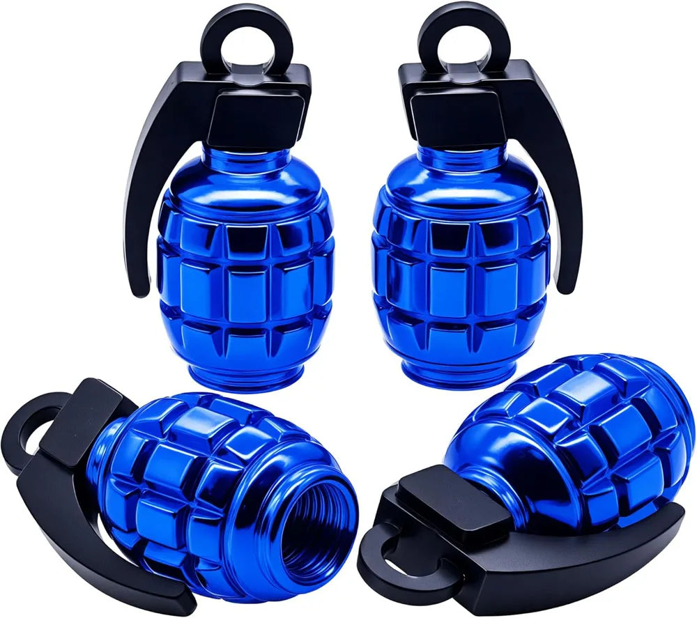 4PCS Colorful Tire Valve Stem Caps, Aluminium Alloy Tire Valve Stem Covers Universal Car Wheel Tire Valve Caps for Cars Trucks Oasis Select Blue-4Pcs