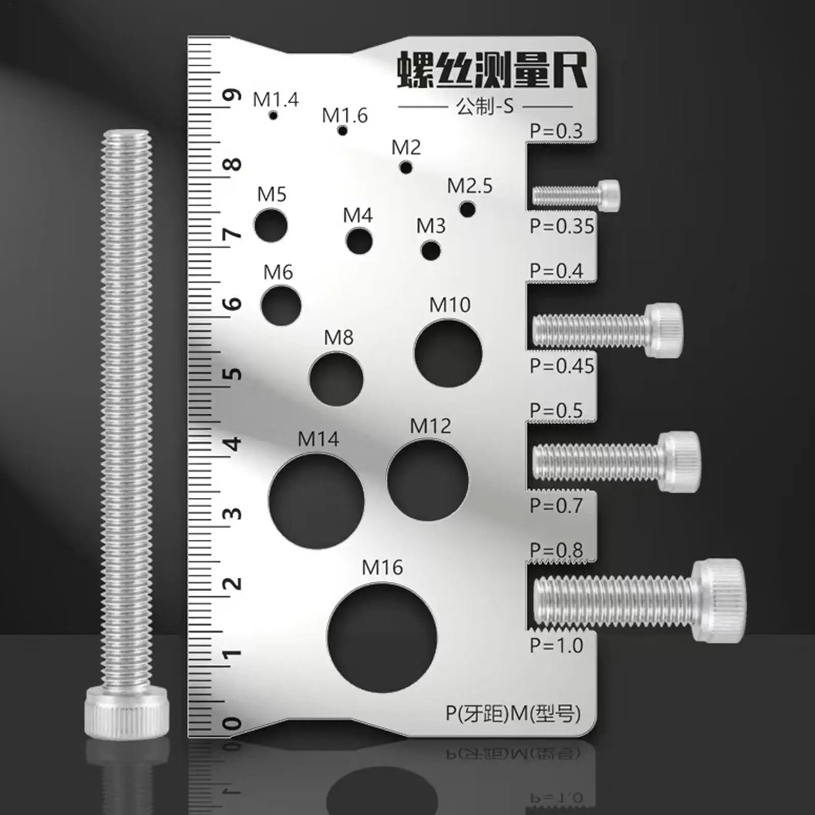 Thread Checker Screw Measurement Ruler Professional Precise Gauge Checker Tool for Nut Bit Thread Screw Measurement Home Use Oasis Select