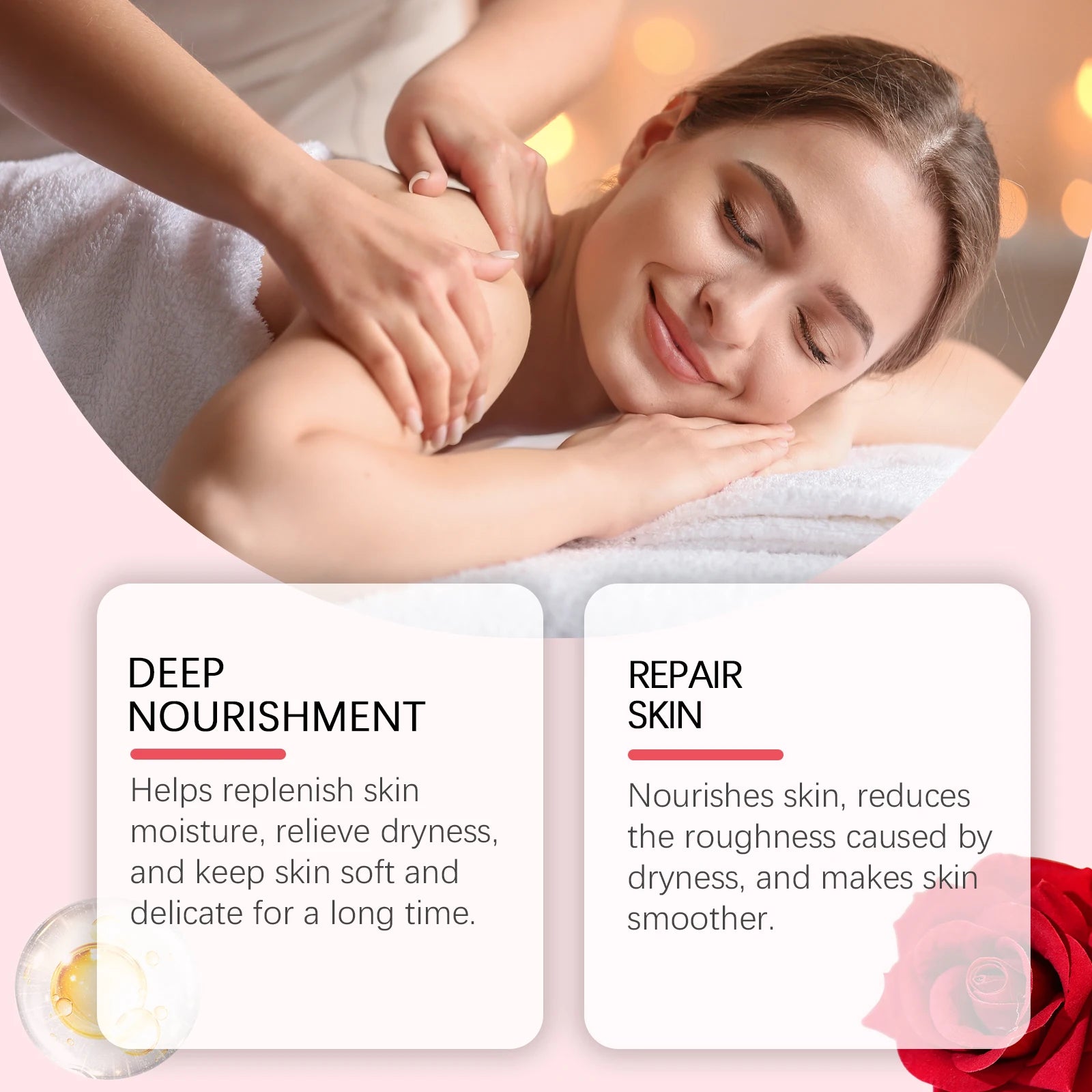 Rose Essential Oil Nourishing Moisturizing Soothing Dryness Skin Soften Delicate Smoothing Massage Essential Oil for Face Body Oasis Select