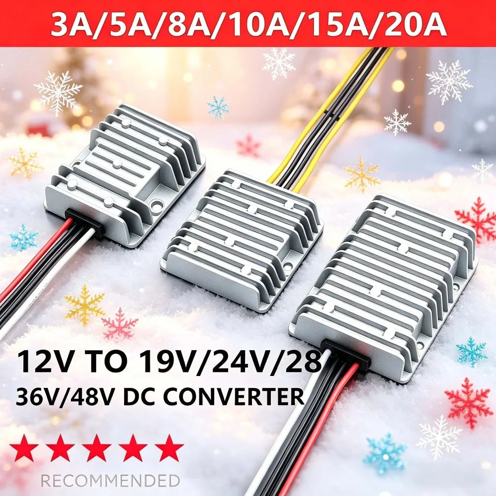 12V to 28V 24V 48V 19V 36V Boost Converter Voltage Regulator Reliable DC-DC Step-up Power Module 3A 8A 10A 5A 15A 20A for Car Oasis Select 20A DC12V DC36V