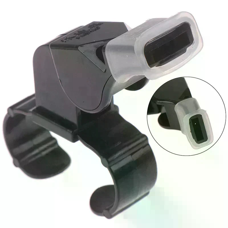 Black Plastic Pealess Finger Grip Sports Skate/Football Referee Mouth Whistle Oasis Select