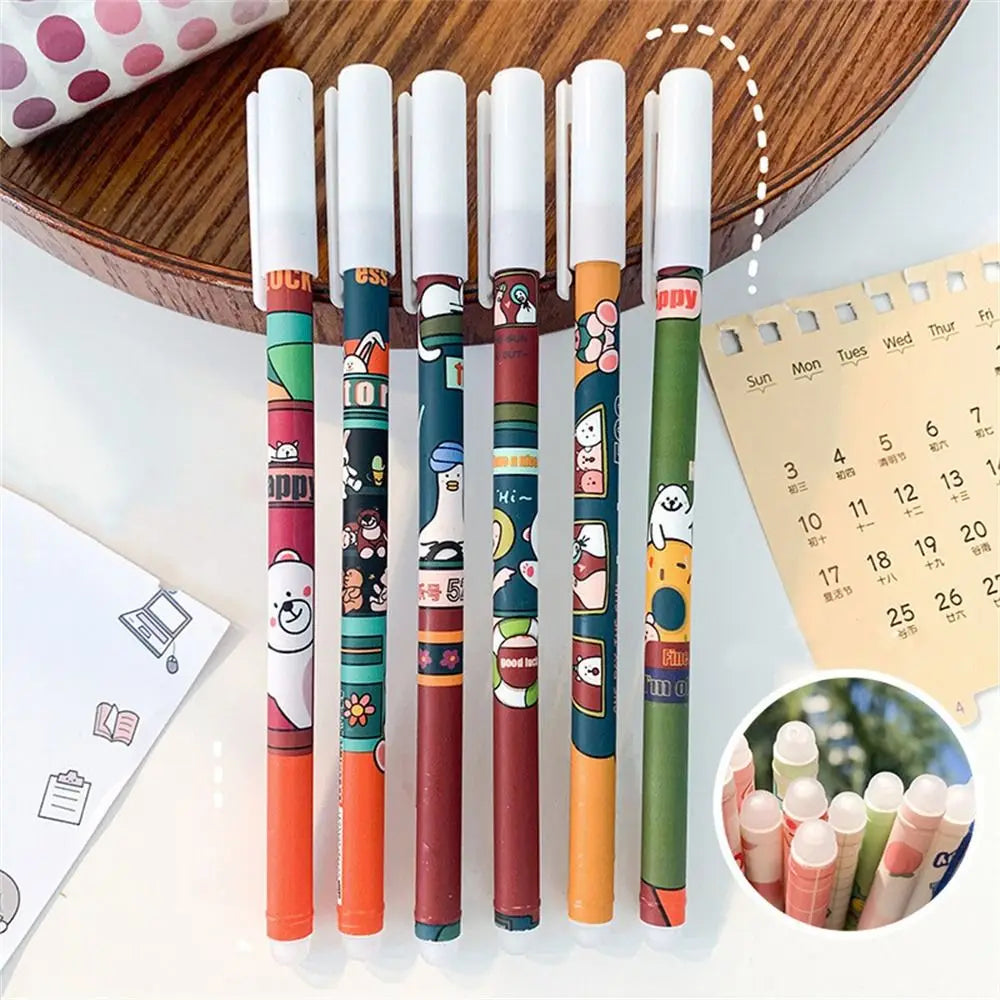 1Pcs Kawaii Game Cartoons Neutral Erasable Pen 0.5mm Blue Gel Pens Washable Handle School Office Supplies Kids Stationery Oasis Select bus random 1pc