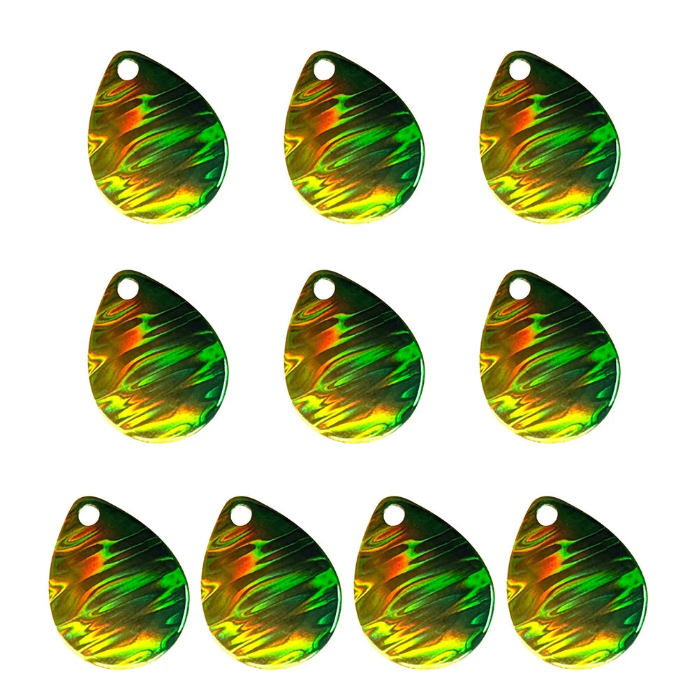 DIY Fishing Lure Components Carpfishing Colorful Lures DIY Fishing Lures 10pcs Spinner Blades Attraction To Big Fish Oasis Select green