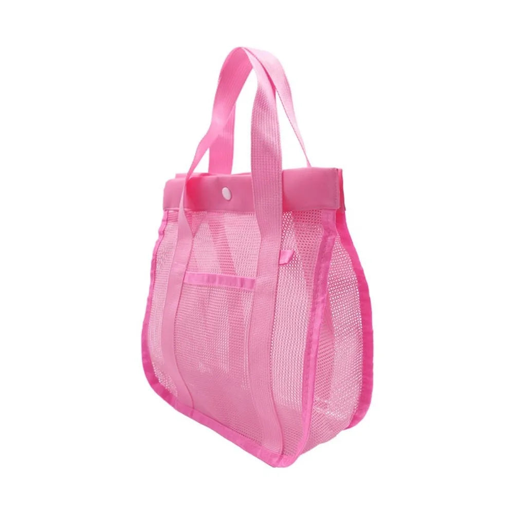 Bath Bag Large Capacity Mesh Beach Bag Visible Breathable Mesh Handbag Portable Quick Dry Swimming Washbag Shower Oasis Select Pink L