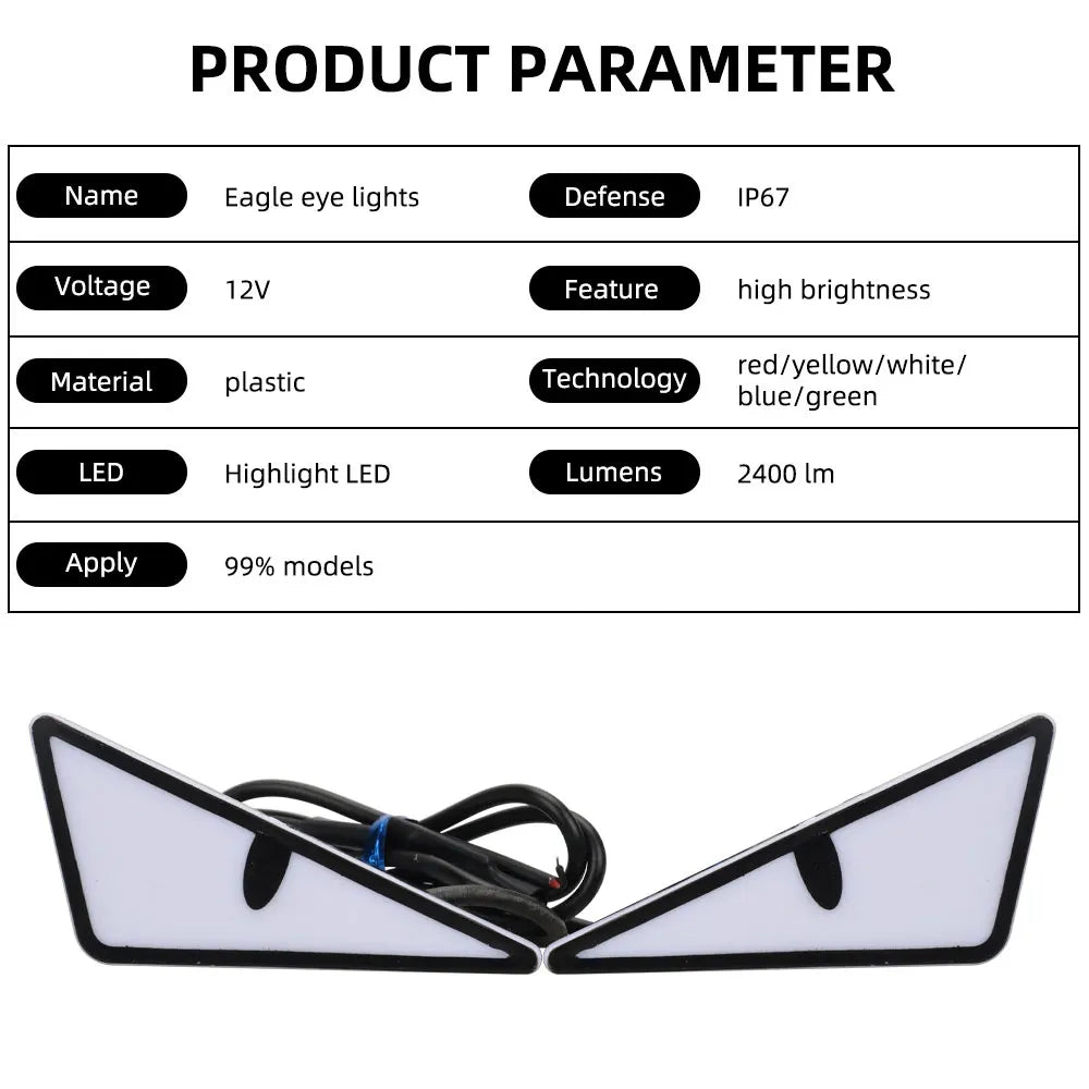 2pcs LED Devil's Eye License plate light Headlight For Car Motorcycl Universal Modified Decoration single light car Accessories Oasis Select