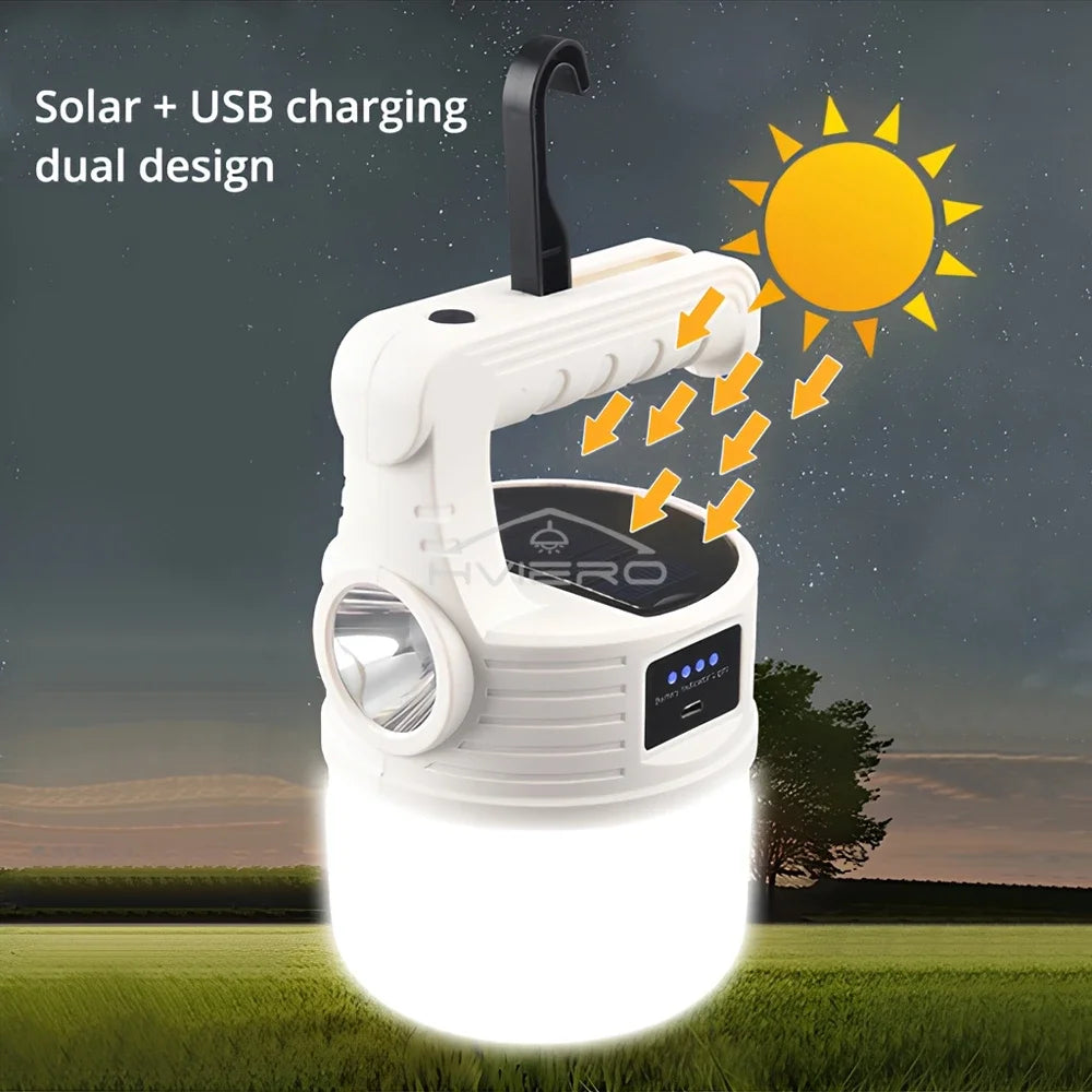 Solar LED Camping Lantern 24/42 LED IP65 USB Rechargeable