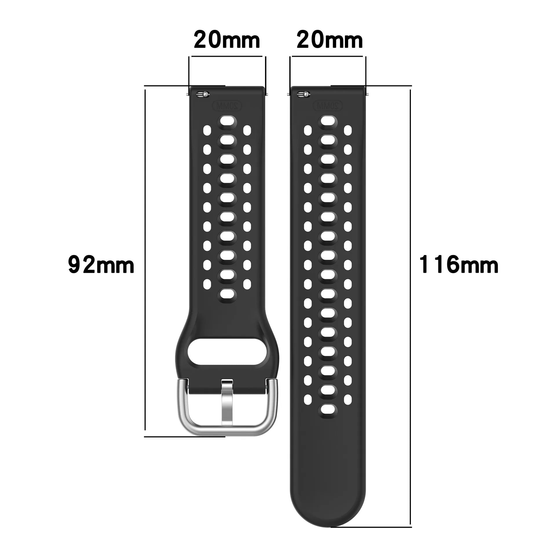 Silicone Strap for Amazfit Active 2 – Breathable 20mm Band Smartwatch Band Oasis Select