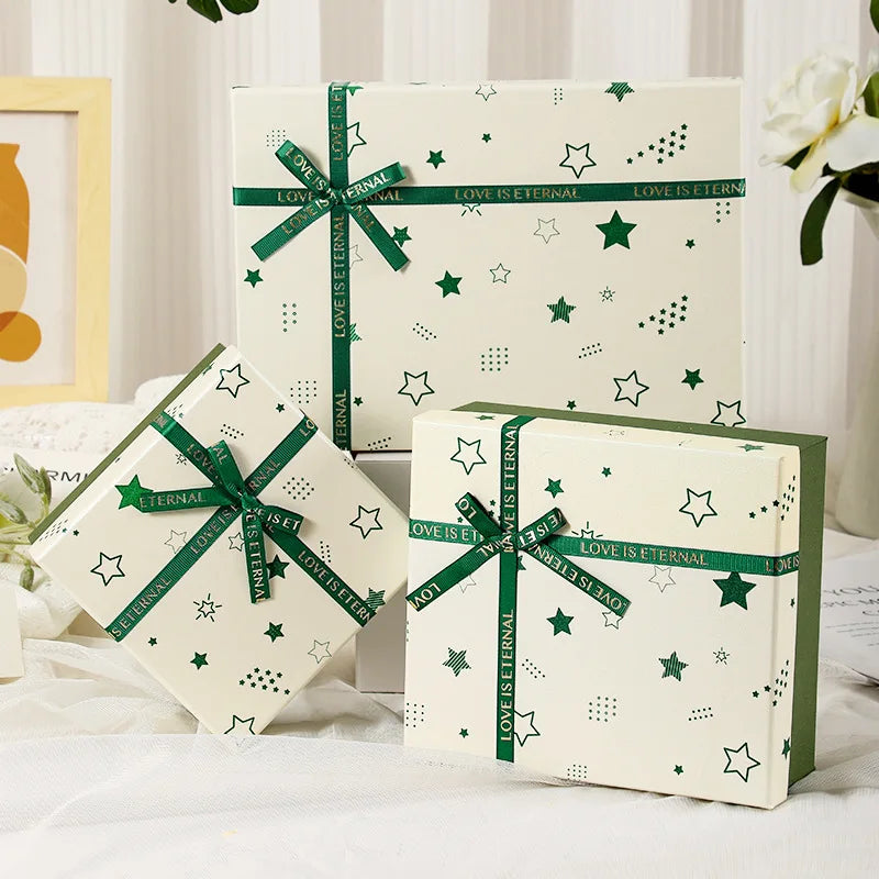 Bow Gift Box Lid-And-Base Gift Box Gift Packaging Box Elegant For Party Decorative Storage Wedding Oasis Select Green-28x20x9cm Other