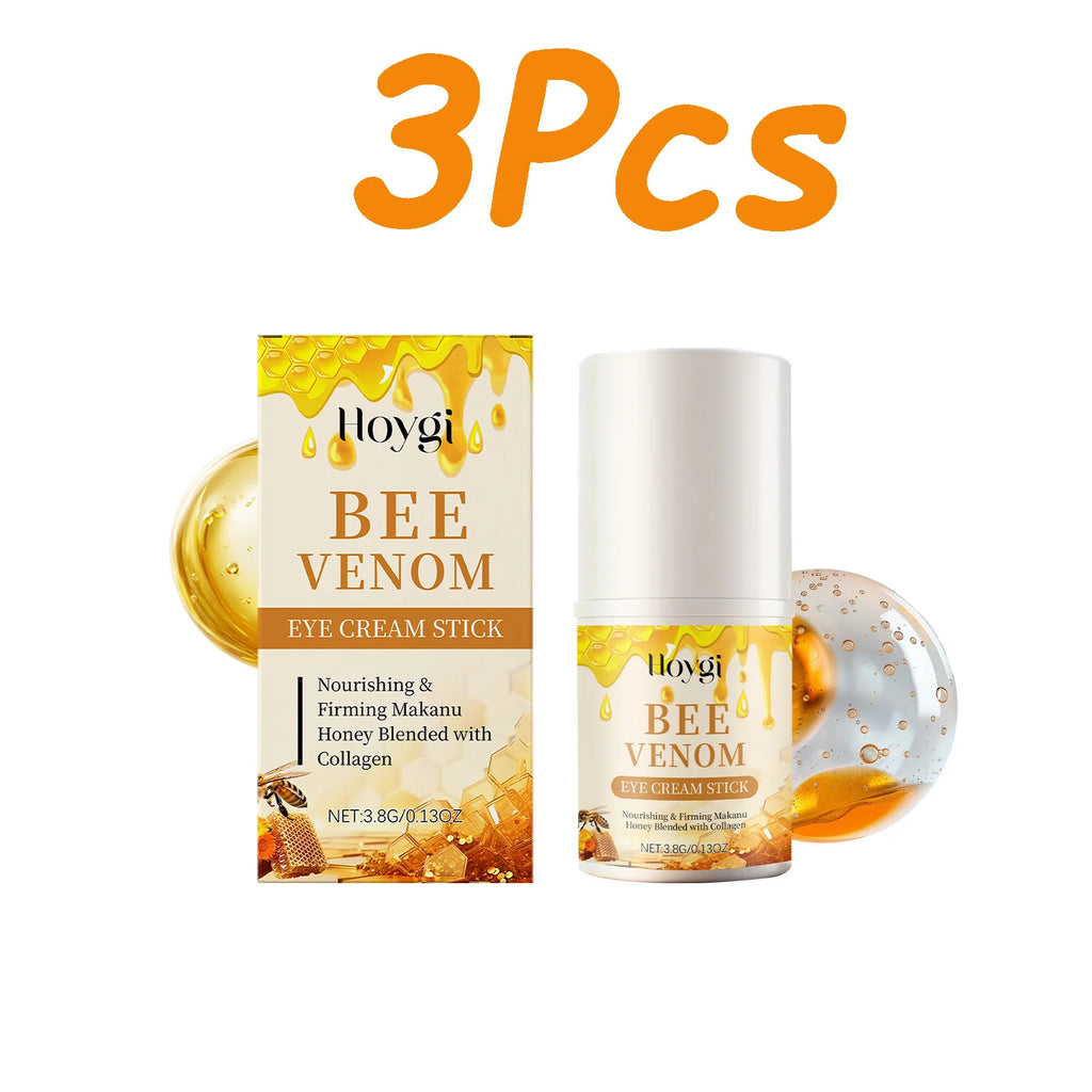 Bee Venom Firming Eye Cream Stick Dark Circles Remove Eye Bags for Under Eye Honey Lifting Brightening Anti-Puffiness Eye Care Oasis Select 3 x 3.8g Boxed