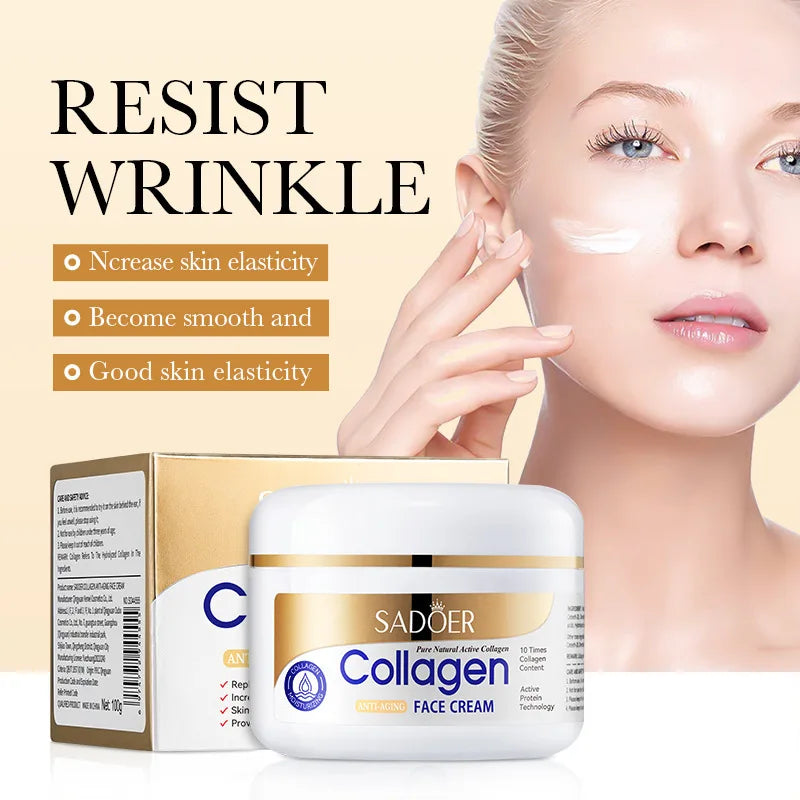 SADOER Collagen Firming Face Cream Skincare Moisturizing Hydrating Face Creams Faical Cream Beauty Face Skin Care Products Oasis Select