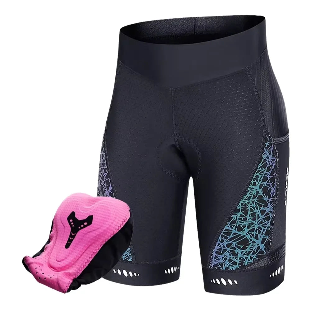 X-TIGER Women's Cycling Shorts Competitive Sponge Pad MTB Mountain Road Bicycle Shorts with Side Bags Summer Cycling Bib Shorts Oasis Select