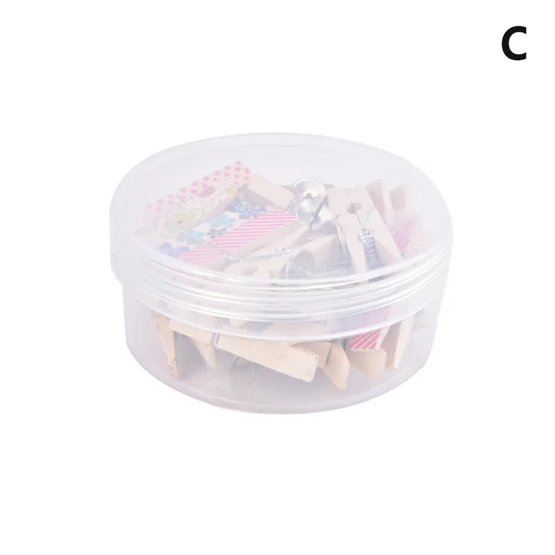 20-Pack Wooden Clip Push Pins for Cork Boards & Bulletin Boards