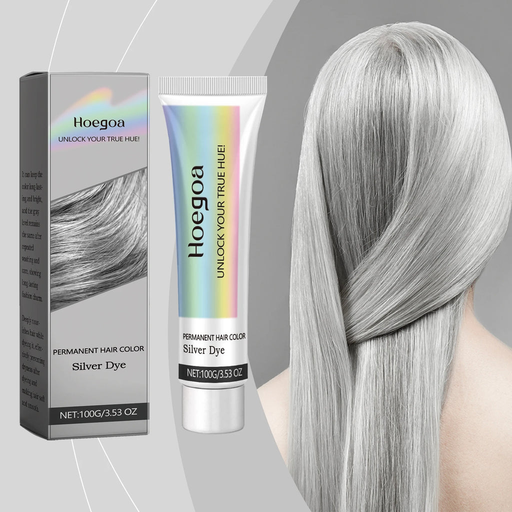 HOEGOA Silver Gray Hair Dye Cream – Unisex 100g Hair Dye Cream Oasis Select