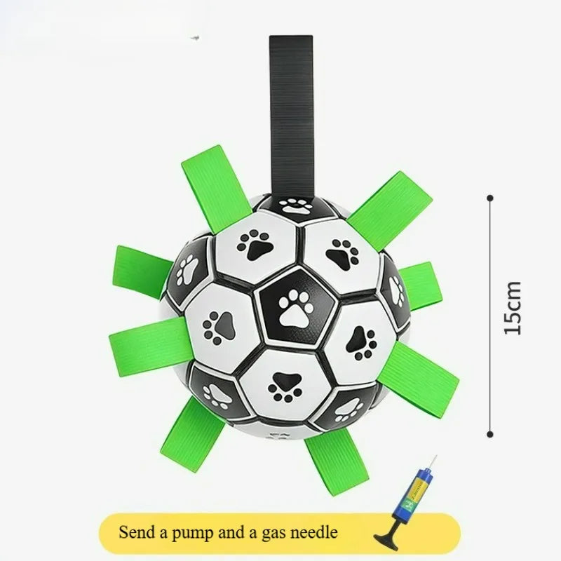 Interactive Dog Soccer Ball, Bite Resistant Pet Football for Small Dogs & Puppies, Squeaky Training Toy for Indoor Outdoor Play Oasis Select