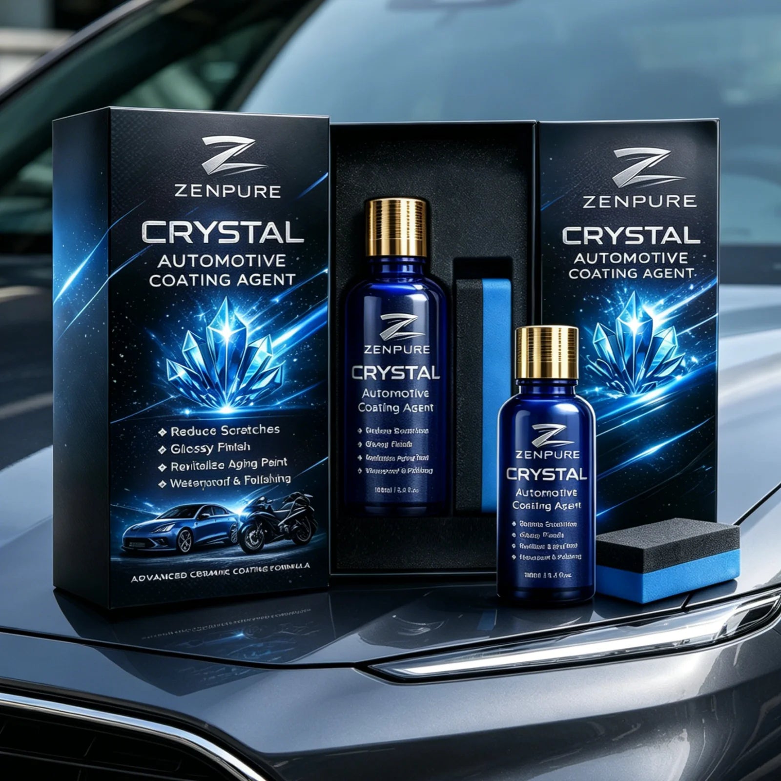 Crystal Automotive Coating Agent Reduce Scratches Waterproof Quick Film Formation Glossy Finish Car Paint Sealant Coating 100ml Oasis Select