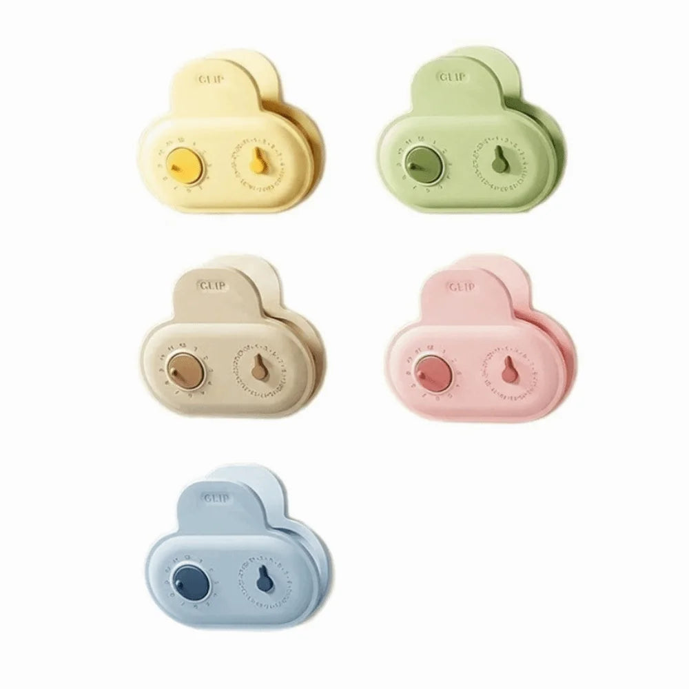 Magnetic Food Bag Clips with Date Dial – Set of 5 | Colorful