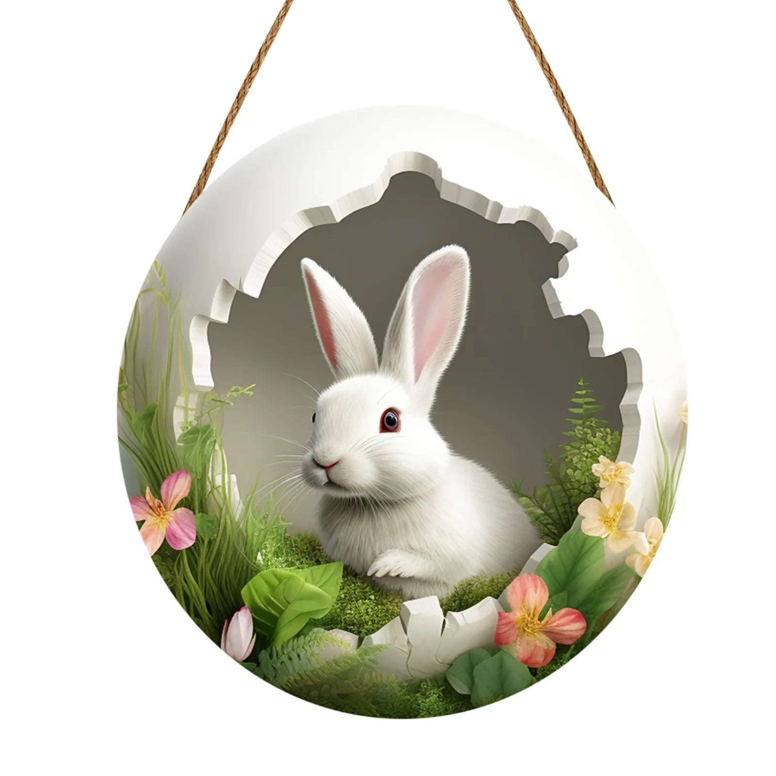 Rustic Wooden Easter Bunny Door Sign – Welcome Plaque Hanging Holiday Door Decor Oasis Select Rabbit 7 france