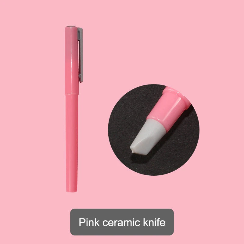 DIY Diamond Painting Parchment Paper Cutter Ceramic Blade To Cut Pen Craft Art Perfectly Painting With Diamonds Tools Accessory Oasis Select 135MM pink