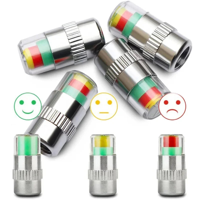 2/4pcs Car Tire Pressure Indicator Tire Pressure Gauge Indicator Alert Monitoring Valve Cap Sensor External Valve Detection Oasis Select