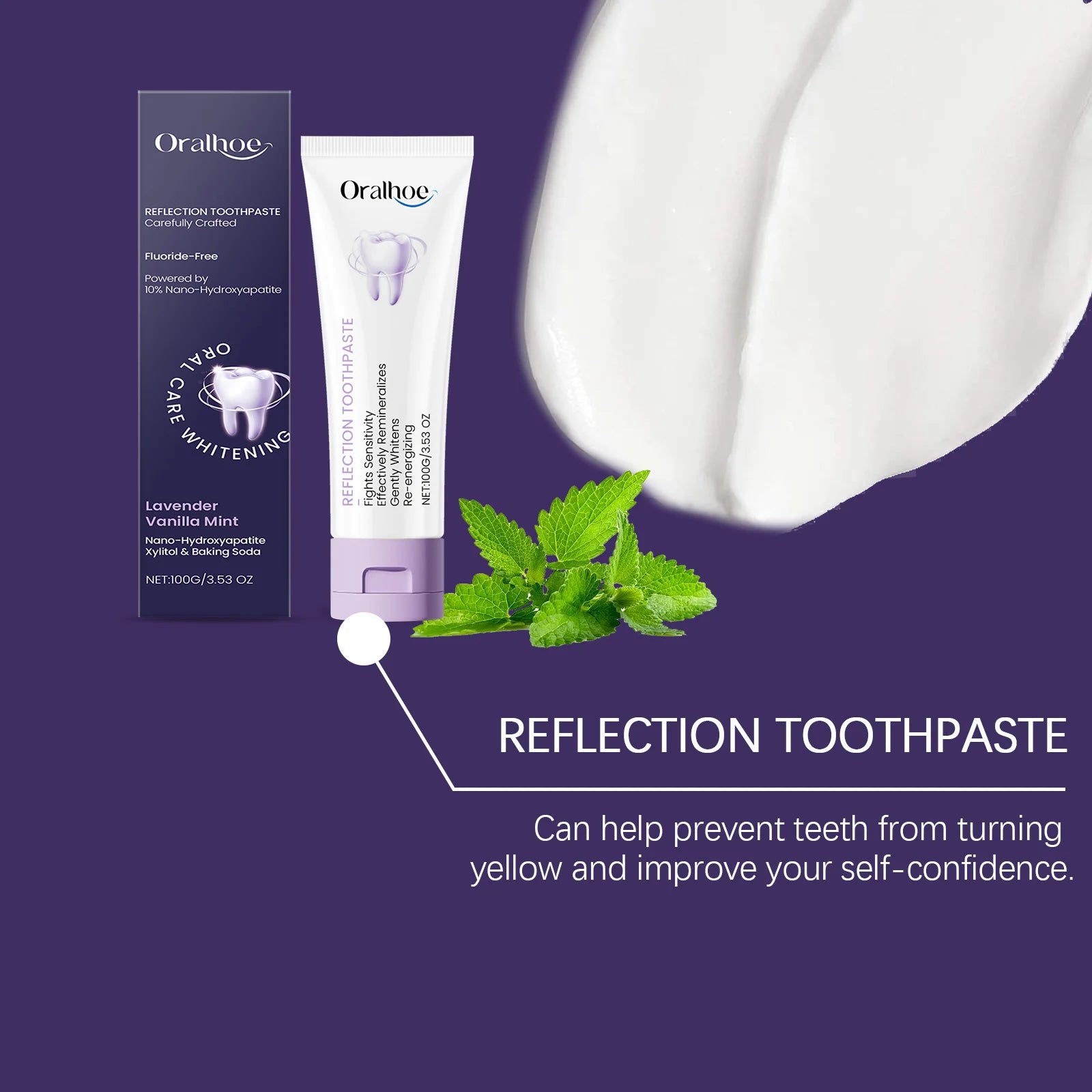 Xylitol Toothpaste Mint Freshness Deep Cleans Teeth Tartar Stains Oral Freshening Dental Hygiene Care Toothpaste Oasis Select
