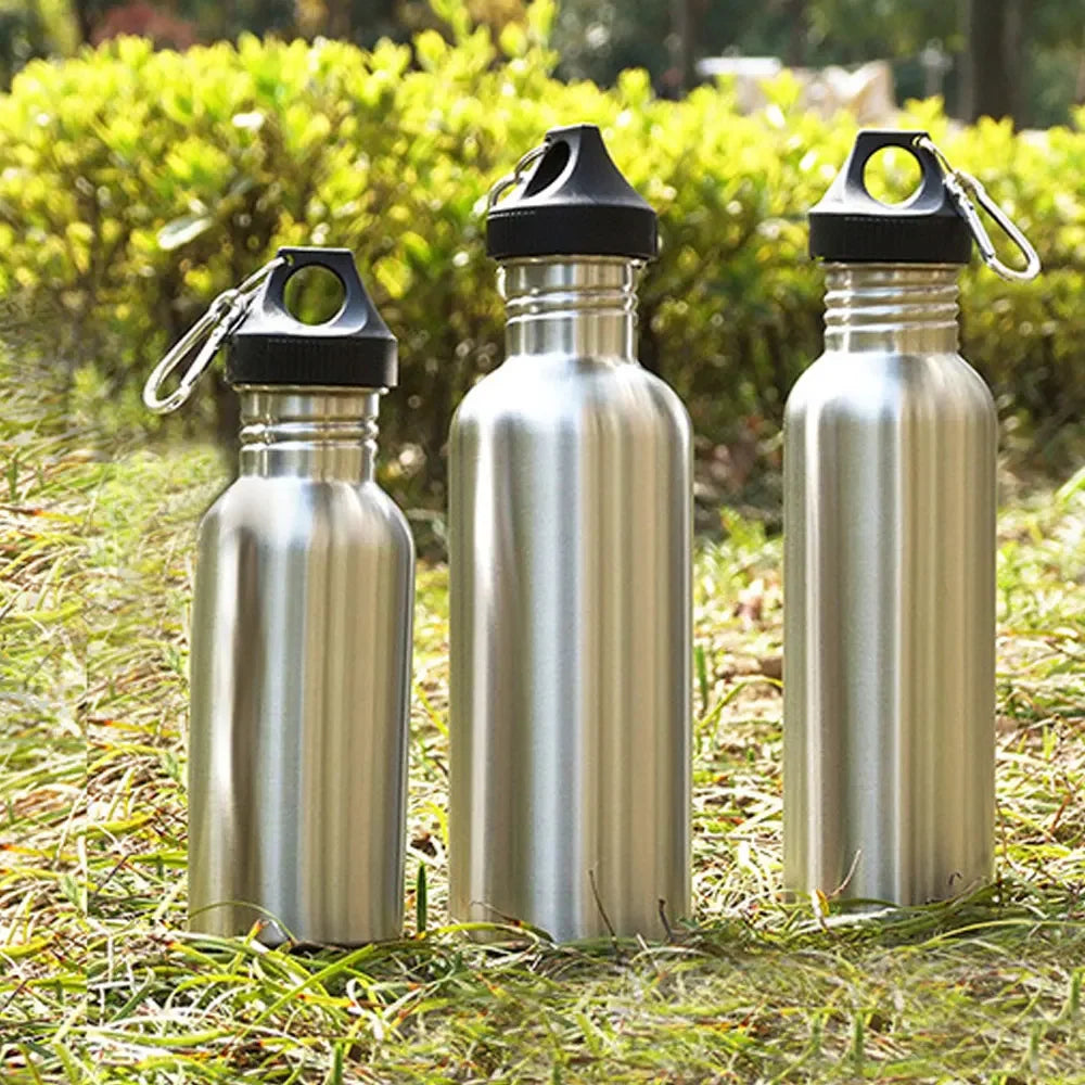 500/750/1000ml Stainless Steel Sports Water Cup Portable Carabiner Yoga Camping Hiking Fishing Mountaineering Outdoor Sports Oasis Select