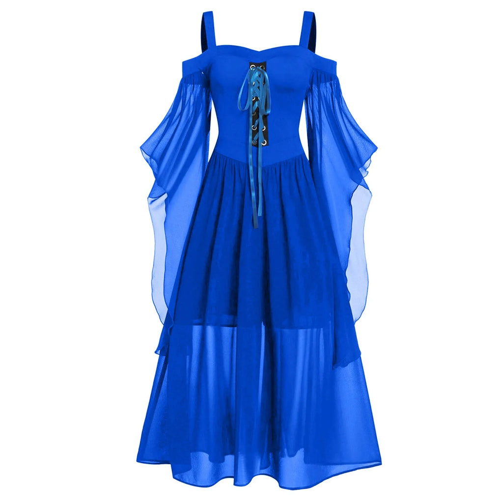 Women's Medieval Witch Gothic Dress | Plus Size Halloween Costume Halloween Costume Dress Oasis Select Navy XL