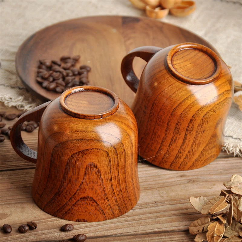 Creative Natural Wooden Cup Wood Coffee Tea Beer Juice Milk Water Mug Handmade Water Drink Mug for Beer In Home Restaurant Oasis Select
