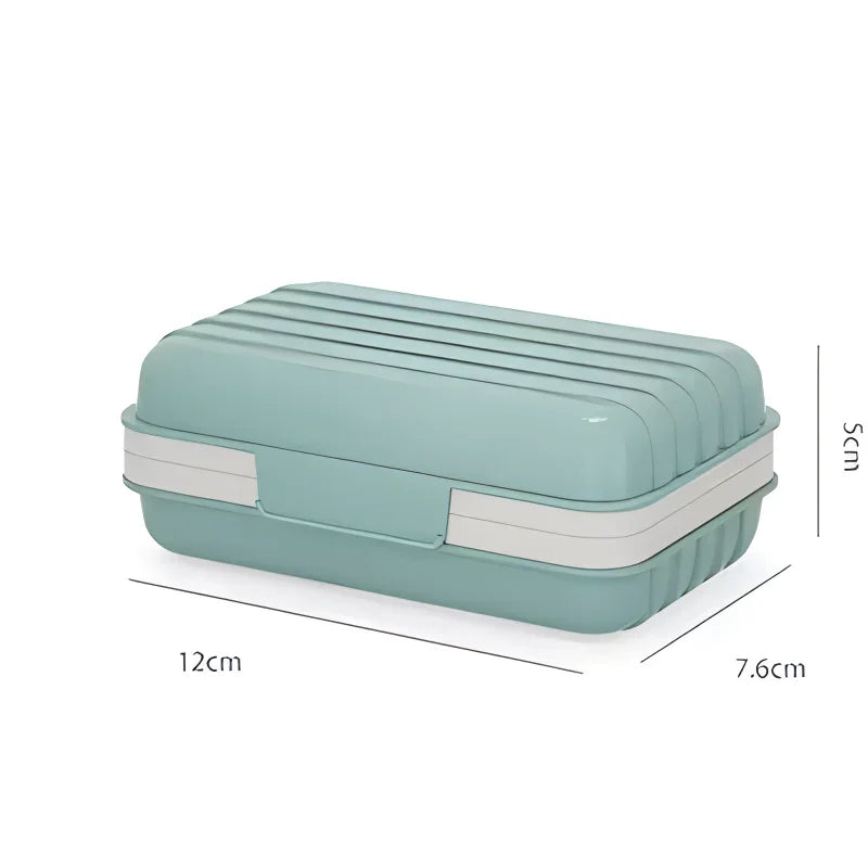 Plastic Soap Dish with Lid | Travel & Home Soap Box 2/3 Pack
