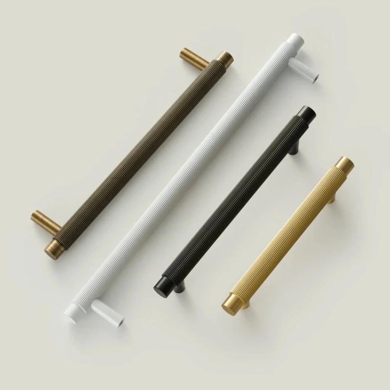 Solid Brass Linear Cabinet Handle Drawer Tbar Cabinet Door Pull White Matte Gold Bronze Available Many Size Opation Oasis Select