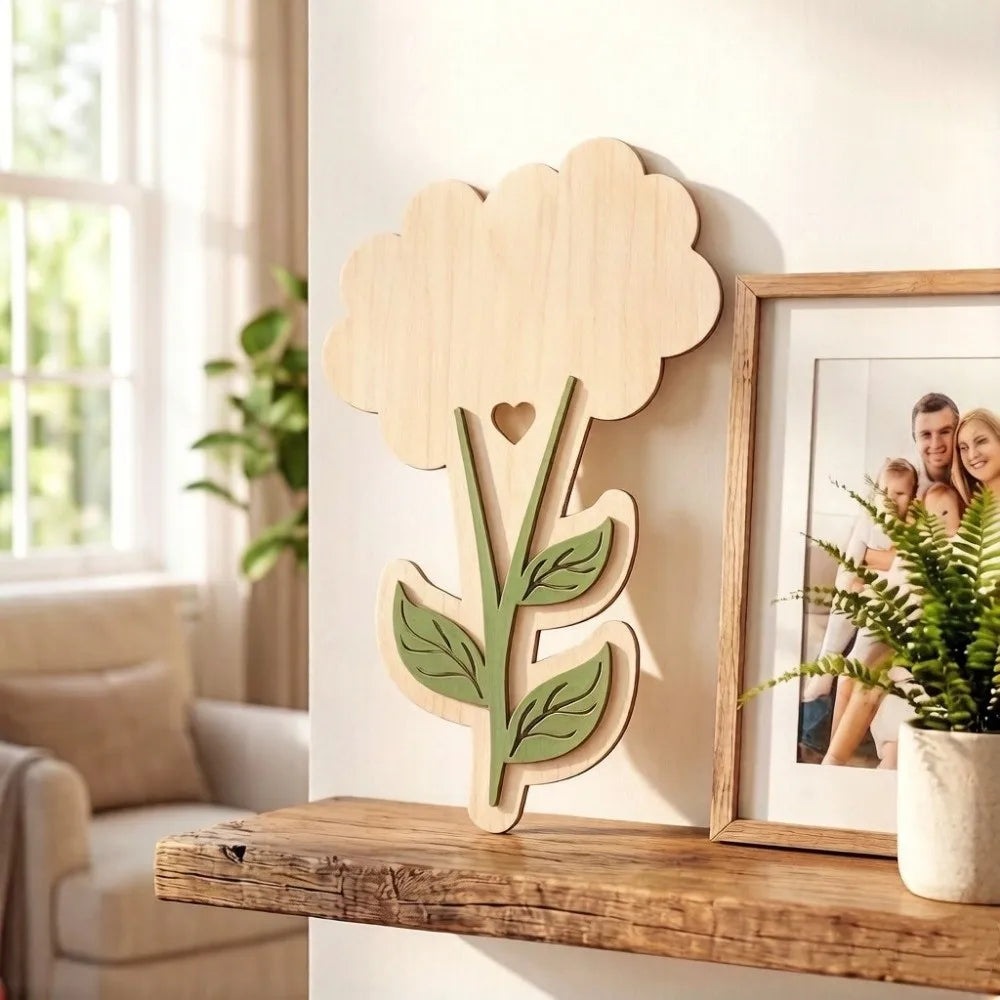 Hand-Painted Mother's Day Wood Plaque | DIY Handprint Sign Gift