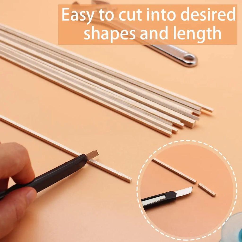 Square Wood Sticks – Unfinished Hardwood Dowels for DIY Crafts