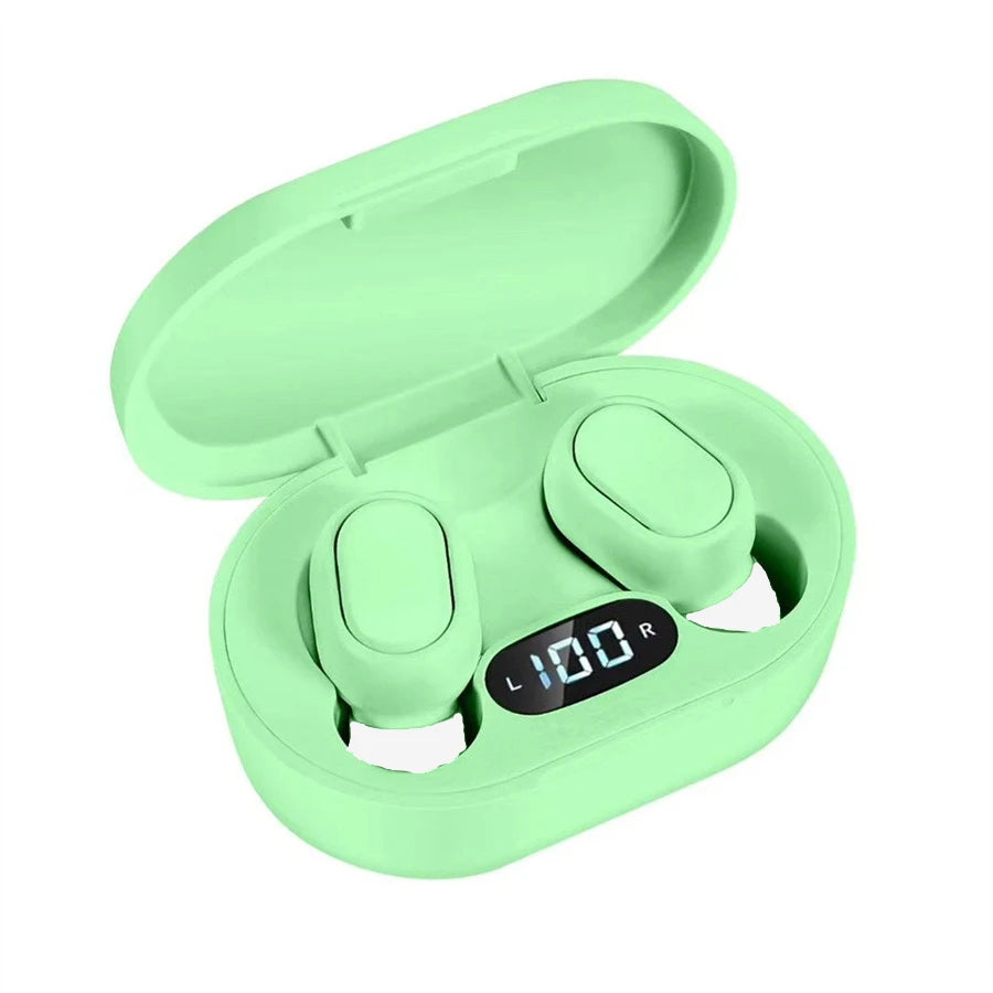 E7S TWS Wireless Headphones Bluetooth Earphone Control Sport Headset Waterproof Microphone Music Earphone Work On All Smartphone Oasis Select Green