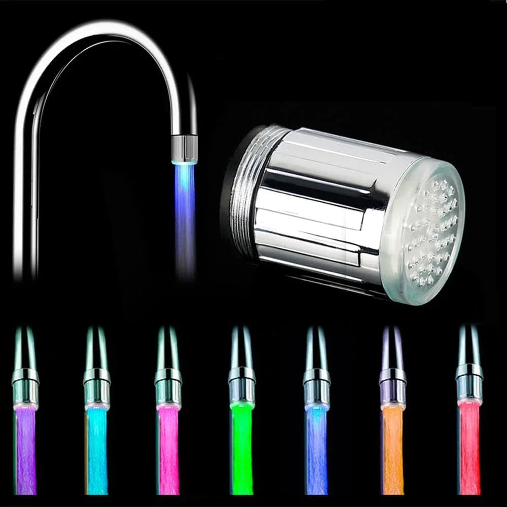 LED Faucet Head Glow Water Saving Stream Light Faucet Aerator Tap Nozzle for Kitchen Bathroom 3-Color Change Automatically Oasis Select 7 colors
