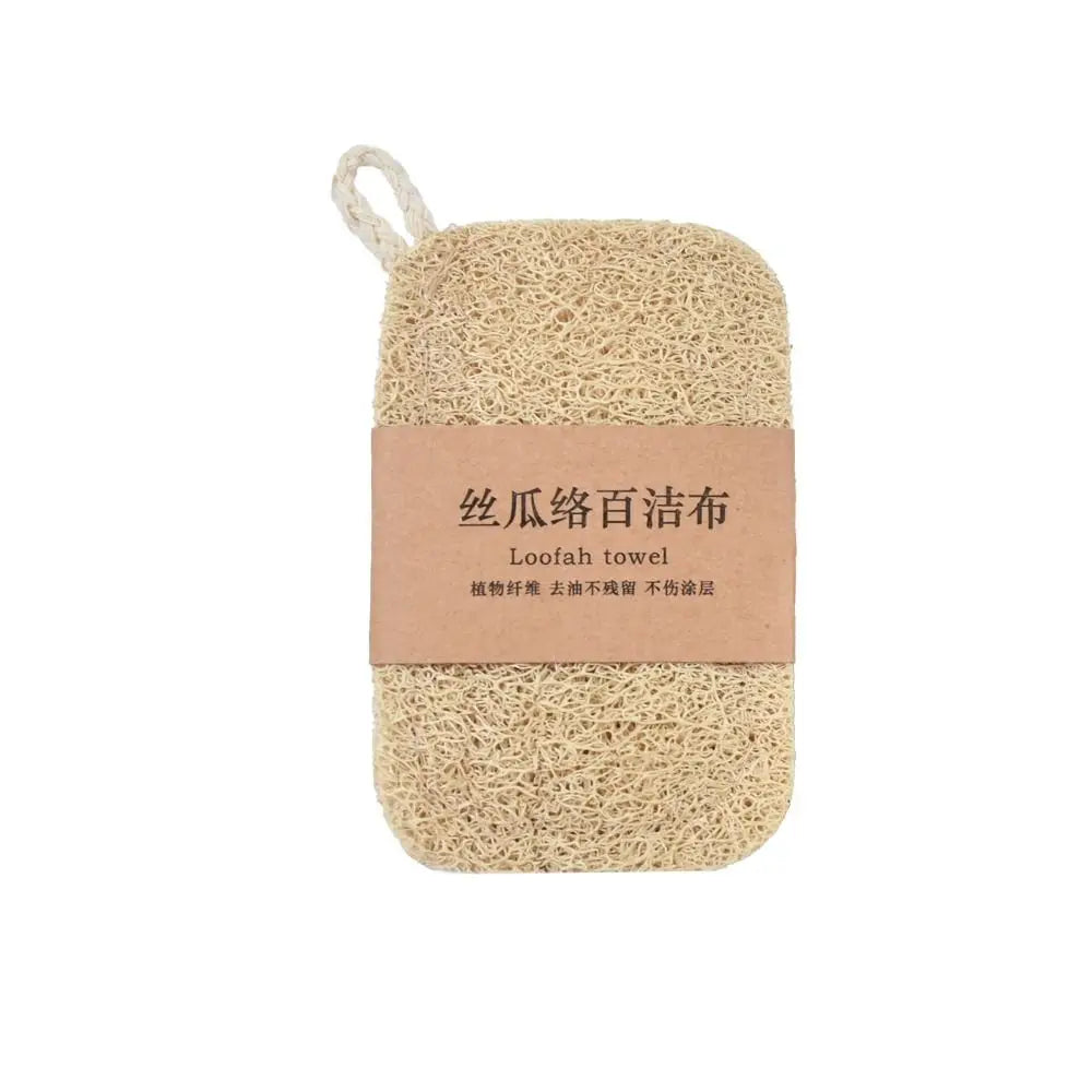 New Natural Loofah Dishwashing Brush Double-sided Easy To Clean Dishwashing Cloth Quick Drying Nonstick Loofah Cleaning Brush Oasis Select Single layer