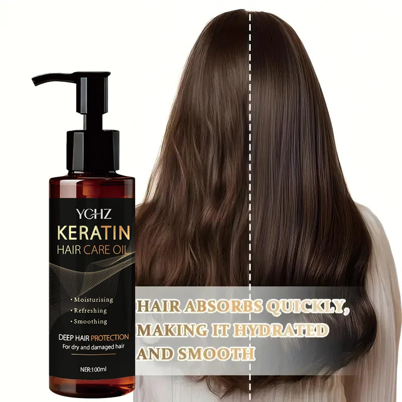 YCHZ Keratin Hair Oil – Smoothing, Shine & Frizz Control 100ml