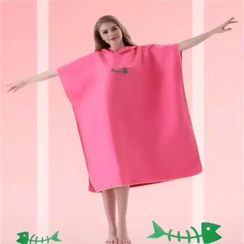 Quick-drying Changing Robe Quick Dry Bathrobe Hooded Absorbent Bath Towel Swimming & Fitness Super Absorbent Bathrobe Oasis Select