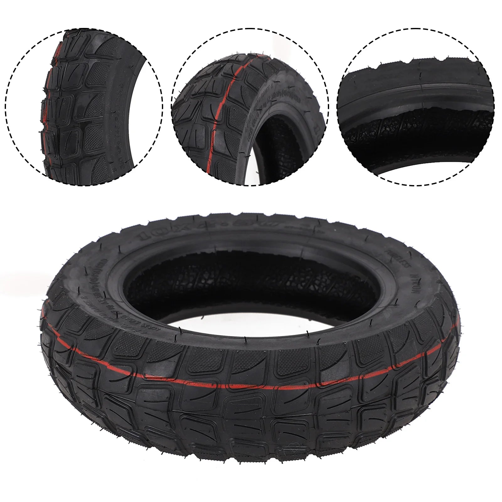10 Inch Electric Scooter 10x2.50 Tubeless Tire Skateboard Off-Road Tyre Vacuum Tire Rubber Excellent Replacement Applications Oasis Select
