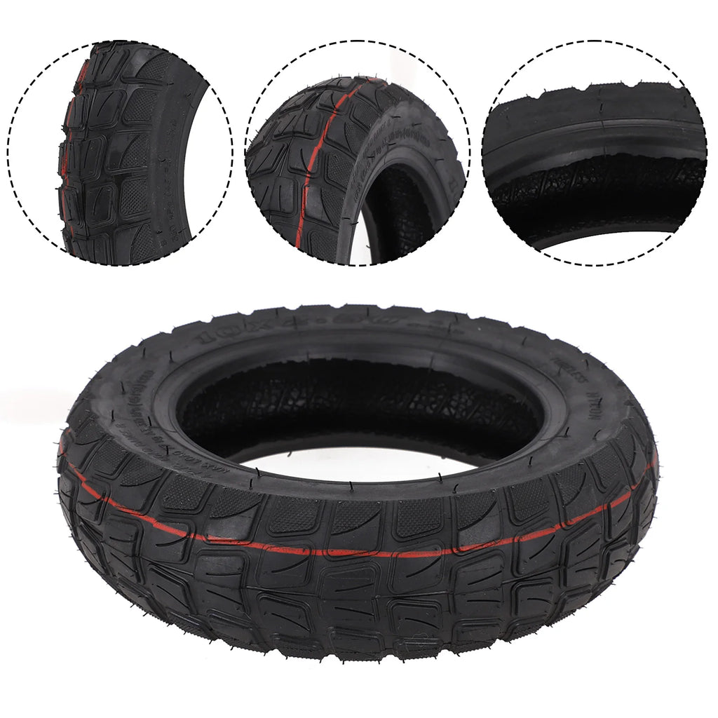 10 Inch Electric Scooter 10x2.50 Tubeless Tire Skateboard Off-Road Tyre Vacuum Tire Rubber Excellent Replacement Applications Oasis Select