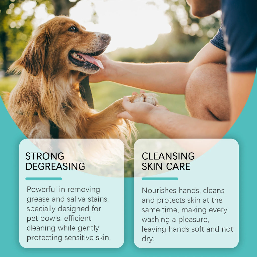Pet Dish Wash Mousse for Cat & Dog Food Bowls Odor Remover Effectively Dissolves Saliva Slime and Greasy Buildup Pet Care Oasis Select