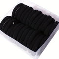 50PCS Black High Elasticity Headband Towel Hair Band 4CM Seamless Hair Rope Leather Hair Accessories Female Oasis Select 50pcs